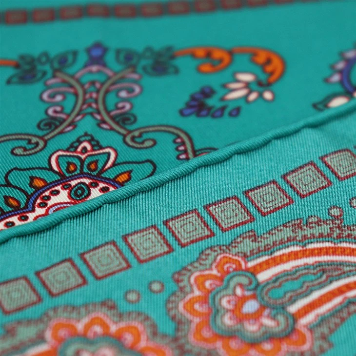 Orange Floral Pocket Square