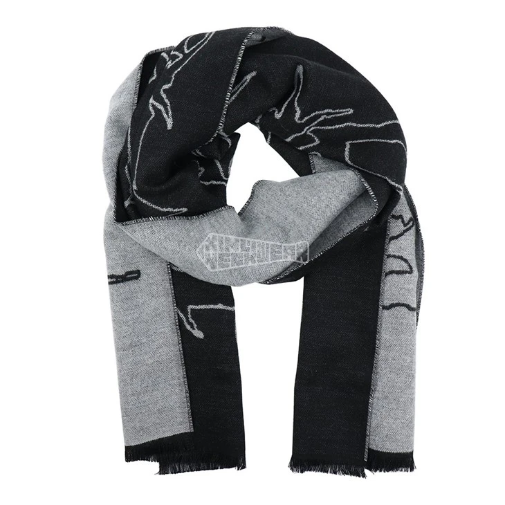Fringed Edge Wool Blend Scarf